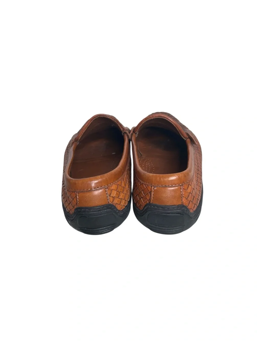 Allen Edmonds Men’s Norwalk Brown Leather Woven Basket Weave Penny Loafers 11 EE